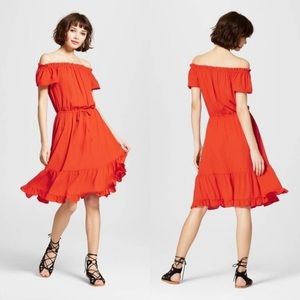 Target Mossimo Flounce Red Dress Ruffles